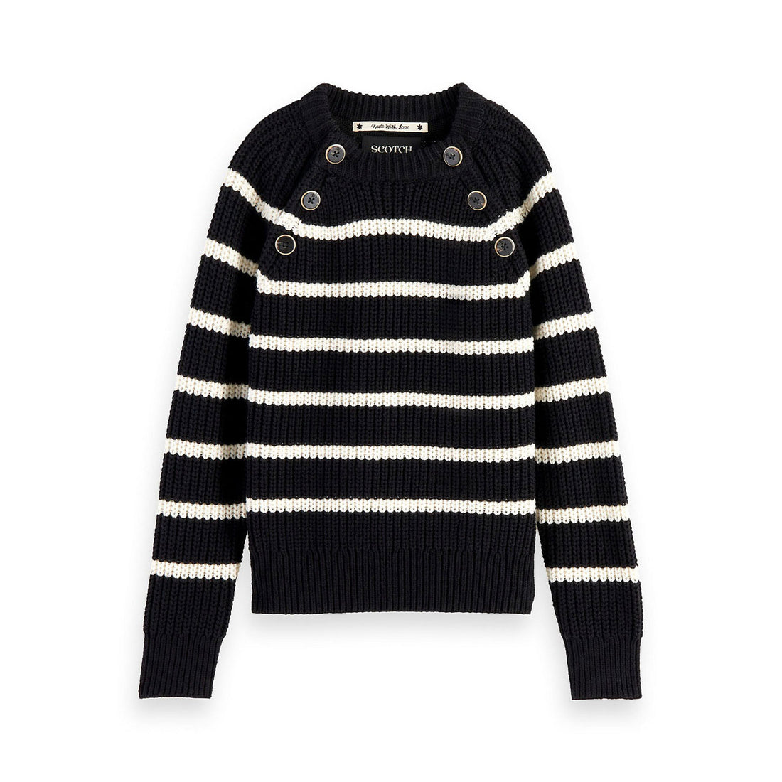 Scotch Shrunk Black/White Striped Sailor Pullover