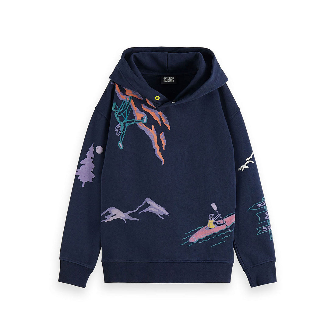 Scotch Shrunk Navy All Over Print Hoodie