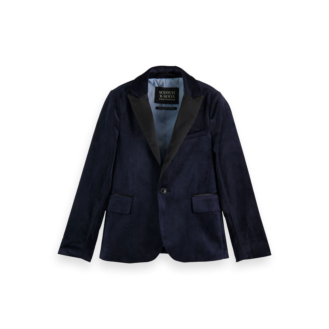 Scotch Shrunk Night Satin Lapel Velvet Blazer