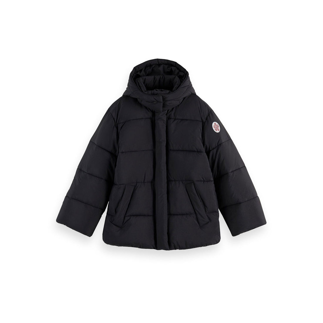 Scotch Shrunk Black Lightweight Oversized Puffer Jacket