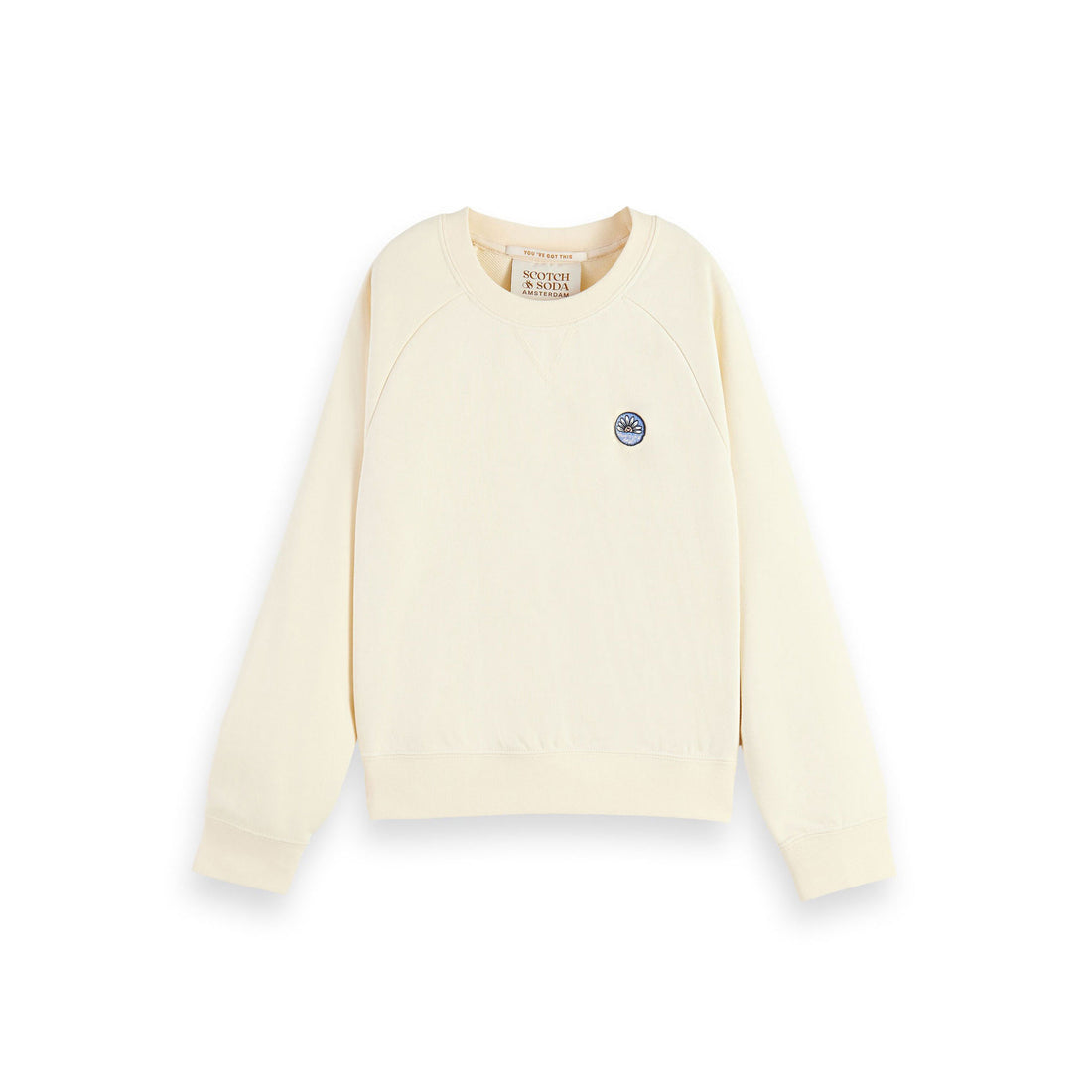 Scotch Shrunk Ecru Oversized-Fit Artwork Sweatshirt