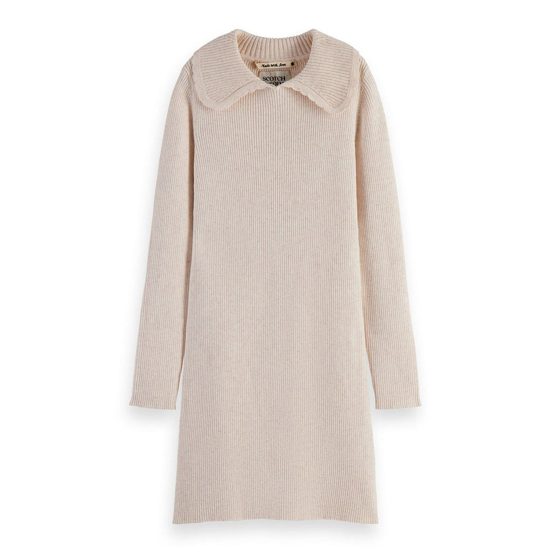 Scotch Shrunk Off White Knitted Big Collar Dress