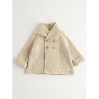 Nanos Cream Knit Hooded Baby Cardigan