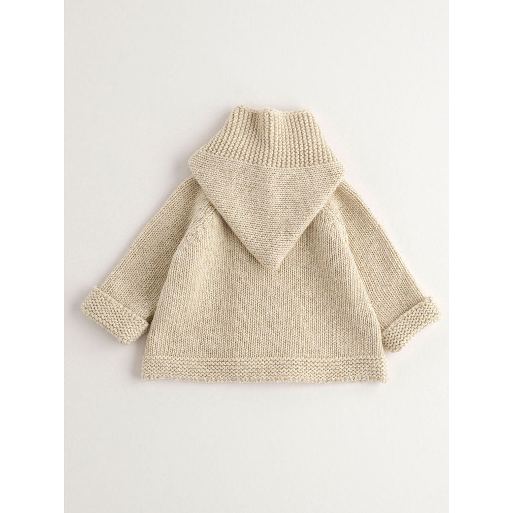 Nanos Cream Knit Hooded Baby Cardigan