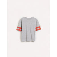 Bellerose Light Grey Milow Striped Sleeve Tee