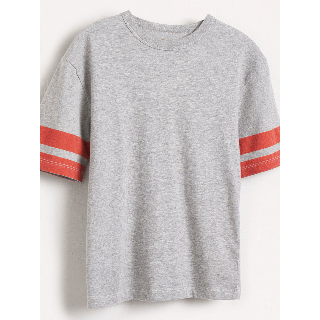 Bellerose Light Grey Milow Striped Sleeve Tee
