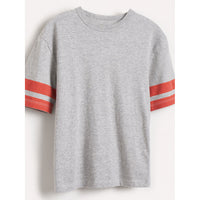 Bellerose Light Grey Milow Striped Sleeve Tee
