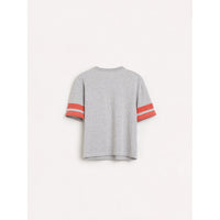 Bellerose Light Grey Milow Striped Sleeve Tee