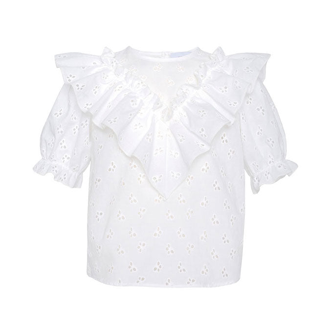 Paade Mode White Butterfly Blouse