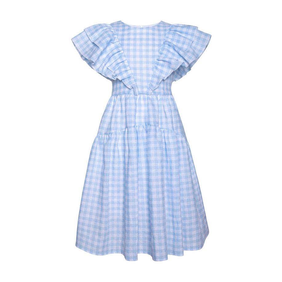 Paade Mode Picnic Blue Linen Maxi Dress