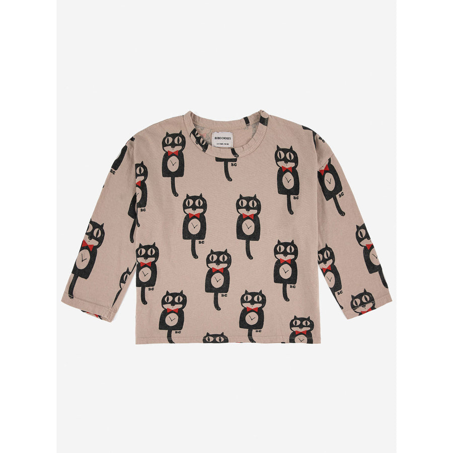 Bobo Choses Cat O'clock All Over Long Sleeve T-Shirt