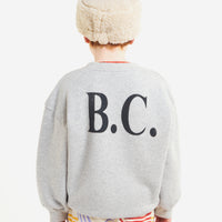 Bobo Choses Cat O'clock Grey Melange Sweatshirt