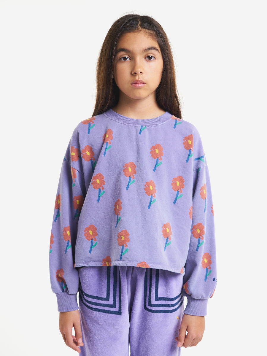 Bobo Choses Flowers All Over Cropped Sweatshirt