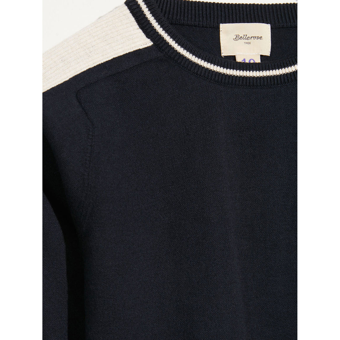 Bellerose Navy Gouboy Stripe Sleeve Sweater