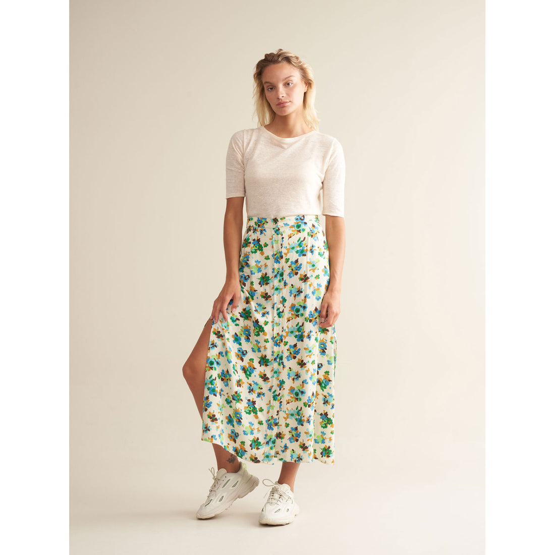 Bellerose Cream Printed Alexie Womens Skirt