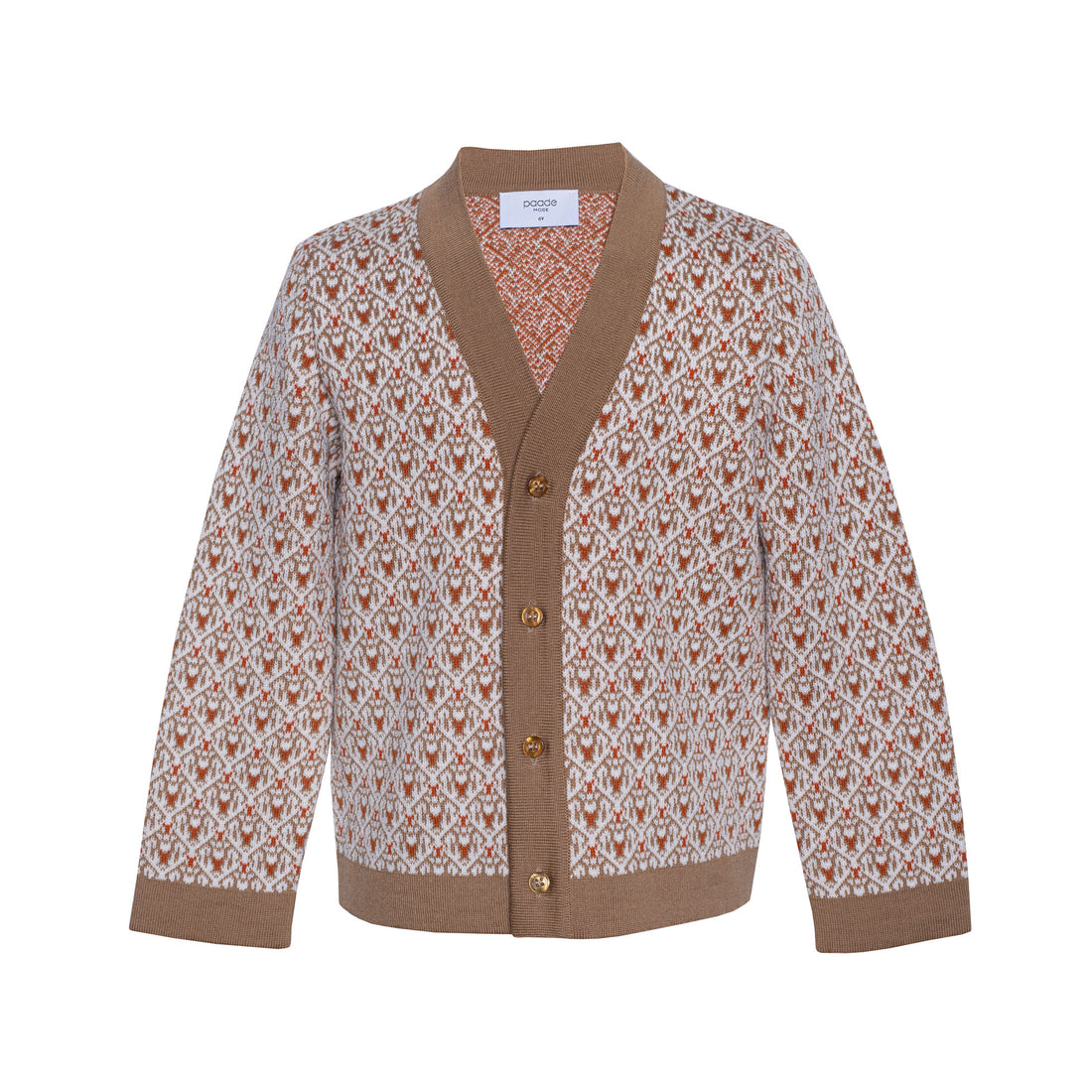 Paade Mode White Cannoli Wool Cardigan