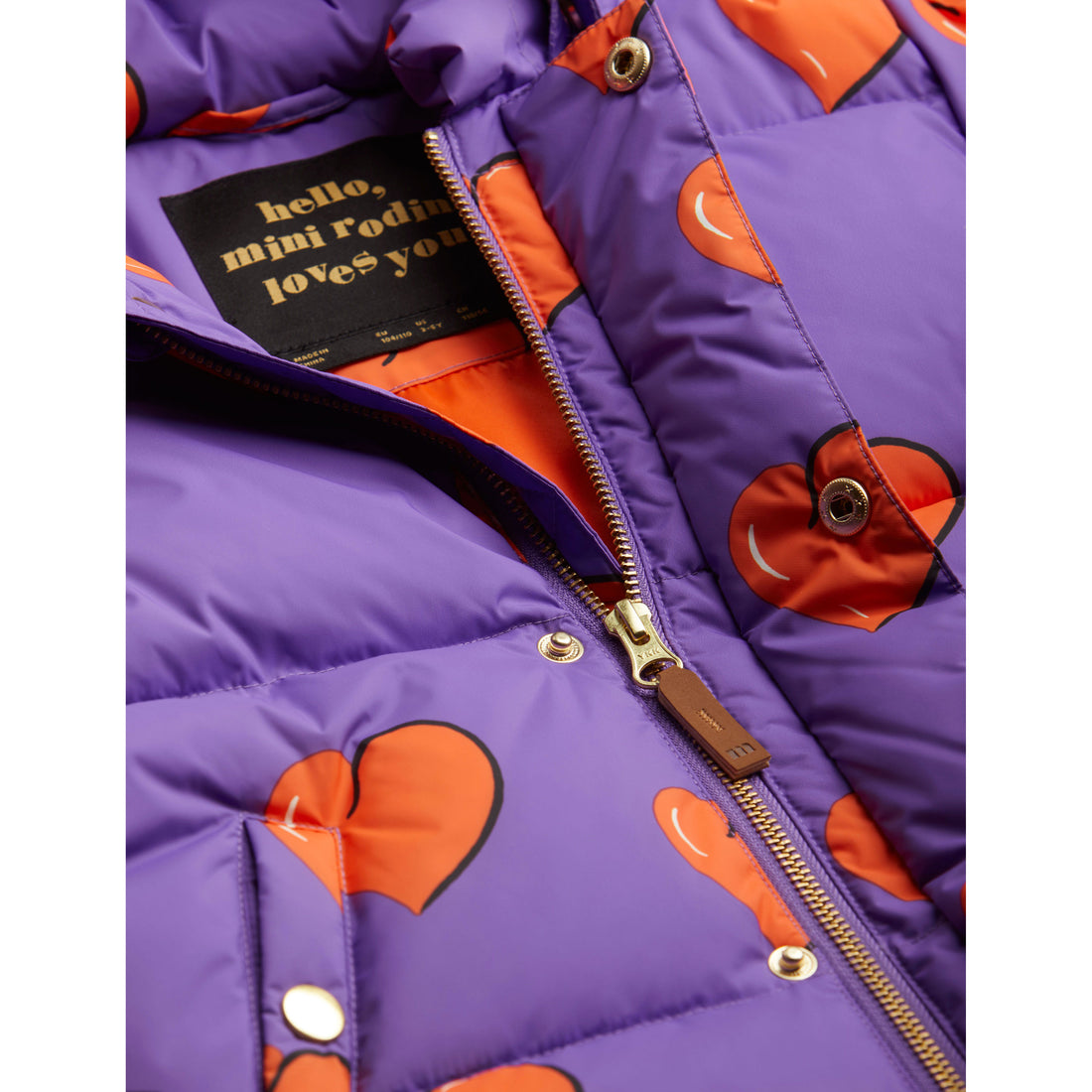 Mini Rodini Purple Hearts Puffer Jacket