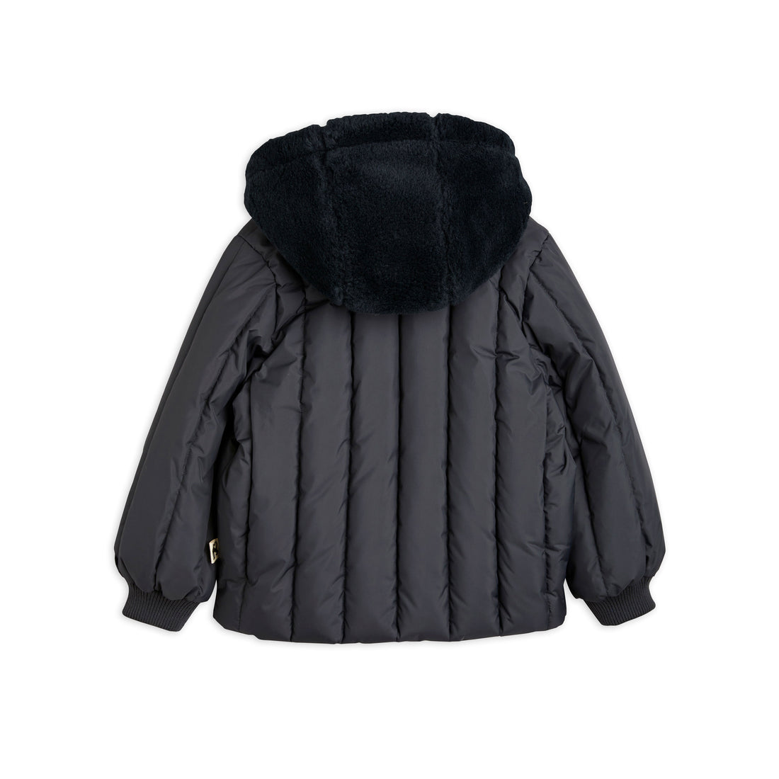Mini Rodini Black Faux Fur Puffer Jacket