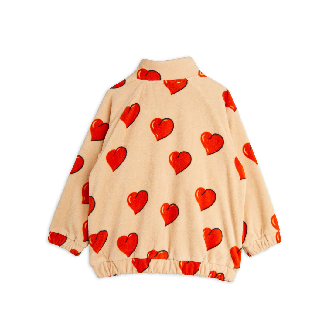 Mini Rodini Beige Hearts Fleece Jacket