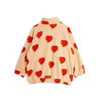 Mini Rodini Beige Hearts Fleece Jacket