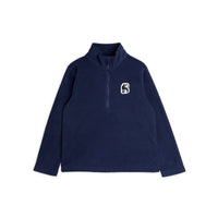 Mini Rodini Navy Microfleece Zip Ls Tee