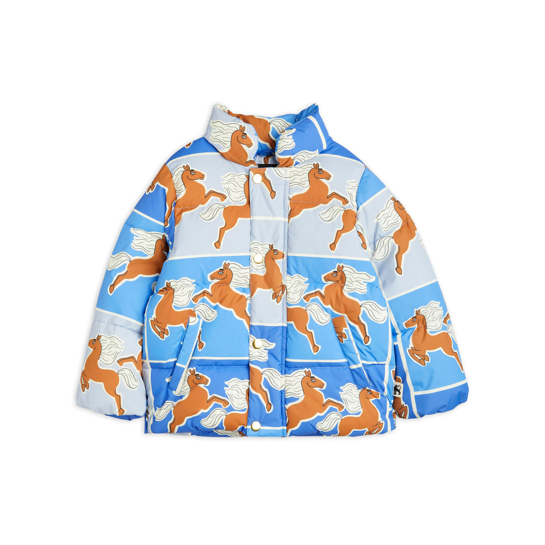 Mini Rodini Blue Horses Puffer Jacket