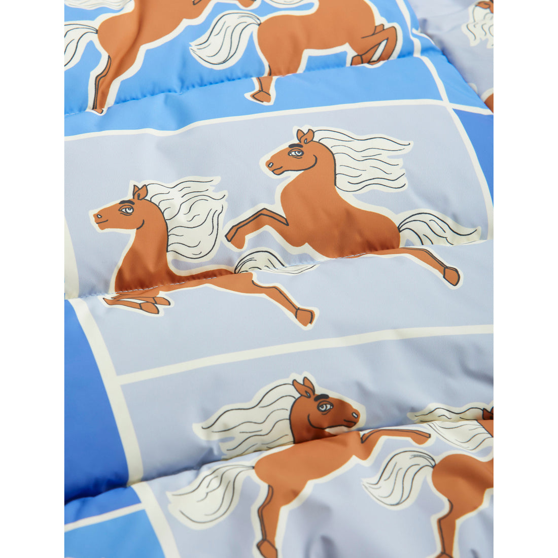Mini Rodini Blue Horses Puffer Jacket