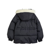 Mini Rodini Black Panda Hooded Puffer Jacket