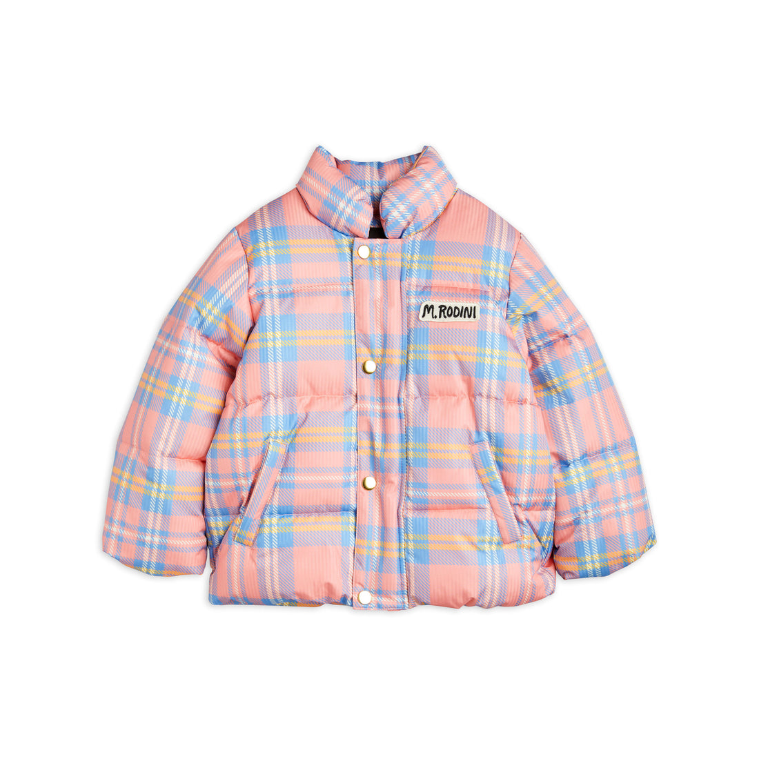 Mini Rodini Pink Check Puffer Jacket