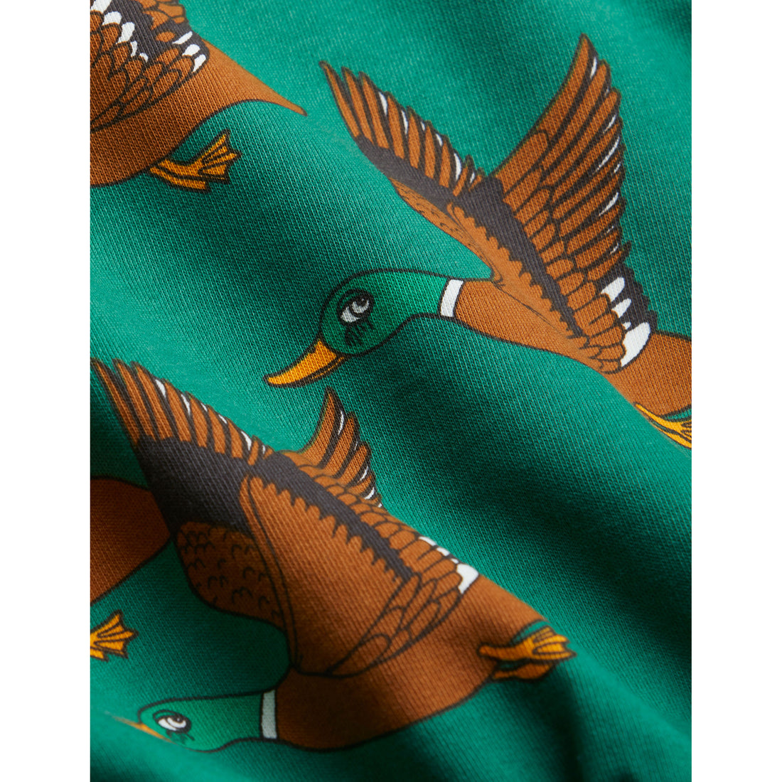 Mini Rodini Green Ducks Aop Halfzip Sweatshirt