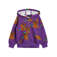 Mini Rodini Purple Ducks Aop Zip Hoodie