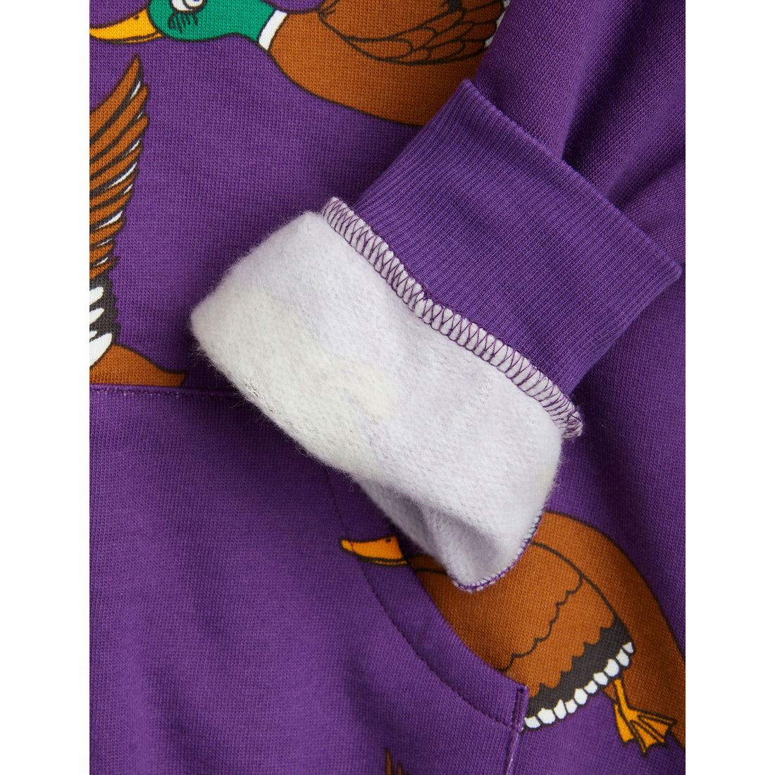 Mini Rodini Purple Ducks Aop Zip Hoodie