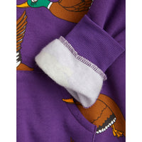 Mini Rodini Purple Ducks Aop Zip Hoodie