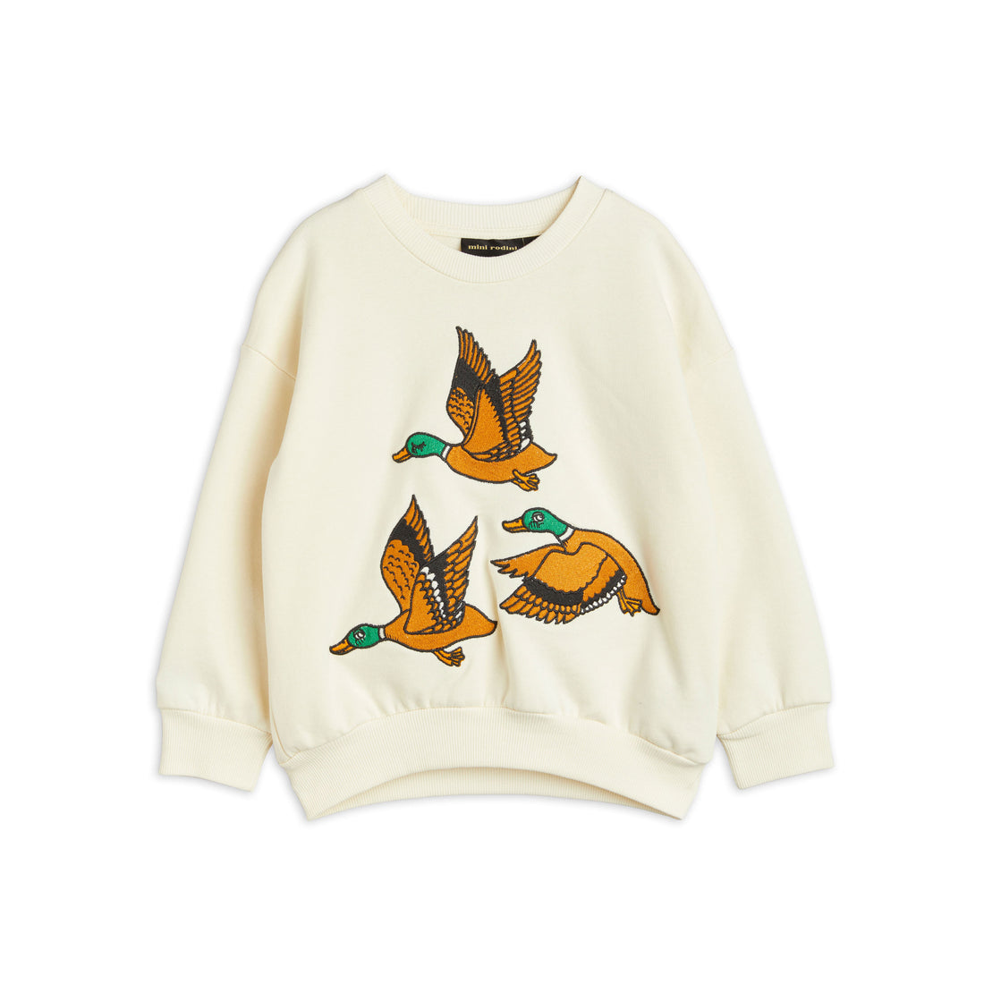 Mini Rodini Offwhite Ducks Emb Sweatshirt