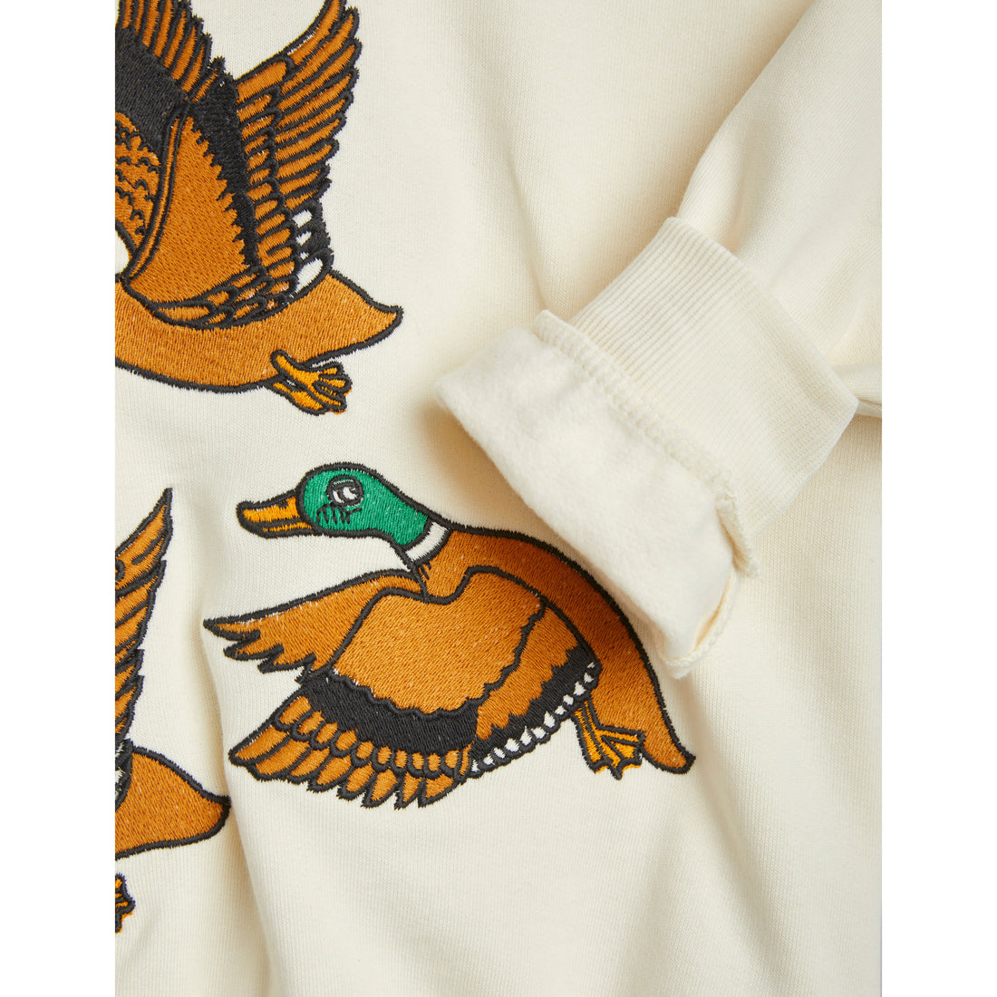 Mini Rodini Offwhite Ducks Emb Sweatshirt