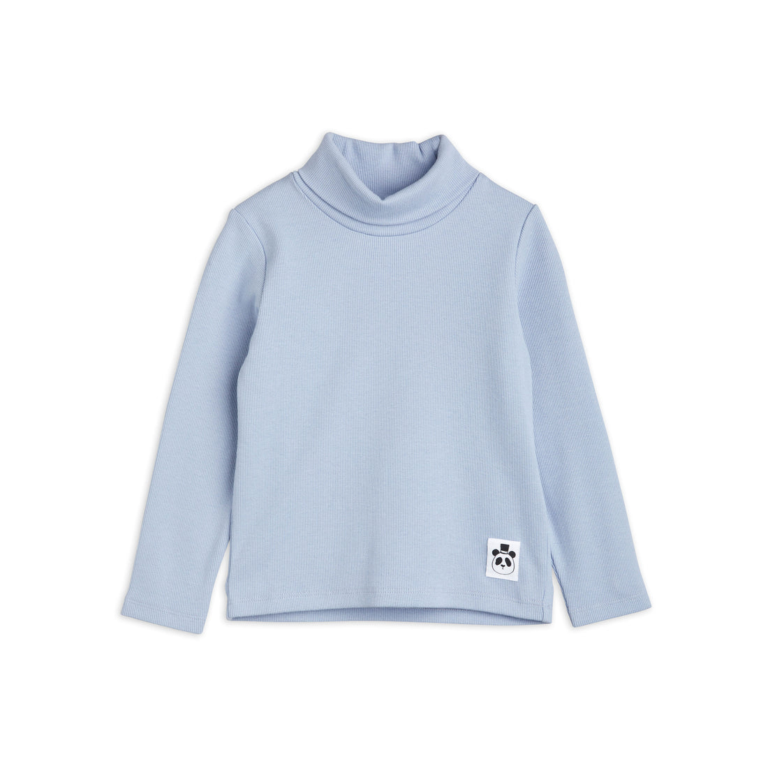 Mini Rodini Blue Solid Rib Turtleneck Ls Tee