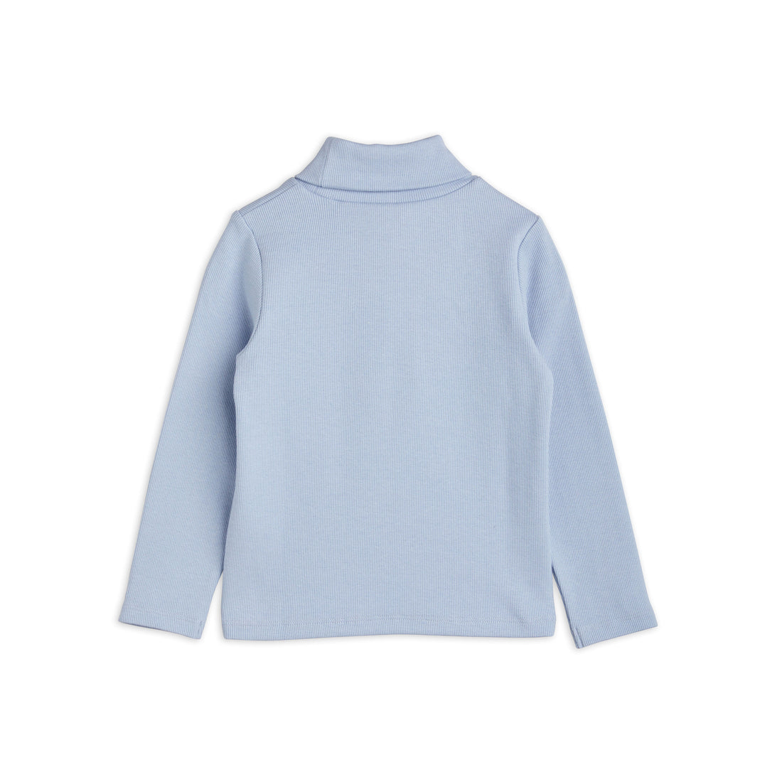 Mini Rodini Blue Solid Rib Turtleneck Ls Tee
