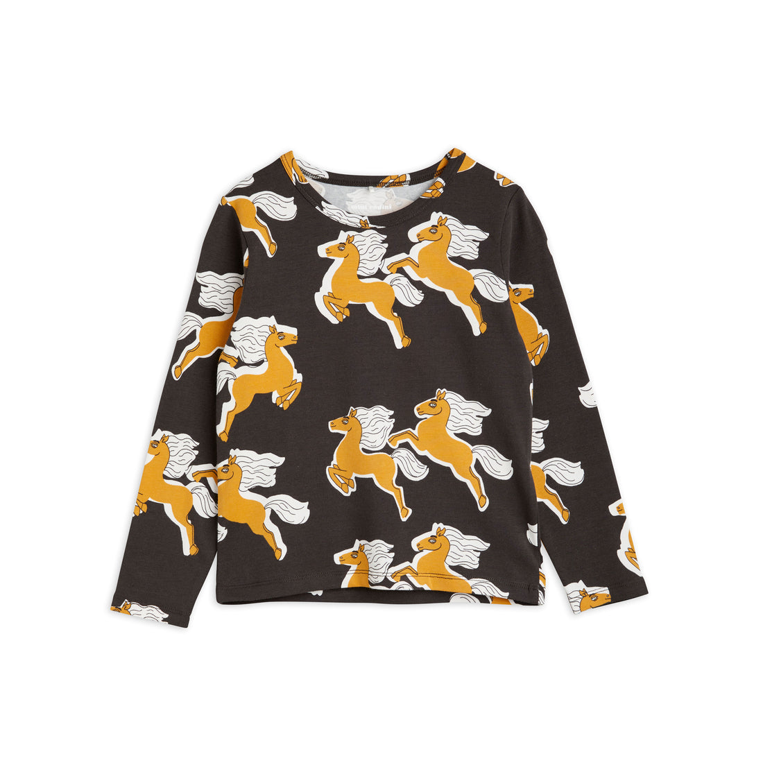 Mini Rodini Black Horses Aop Ls Tee