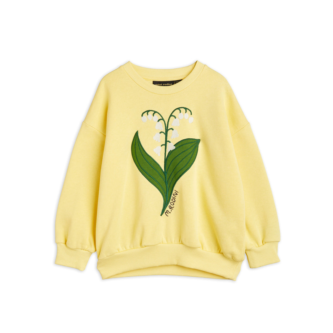 Mini Rodini Yellow Lily Of The Valley Emb Sweatshirt