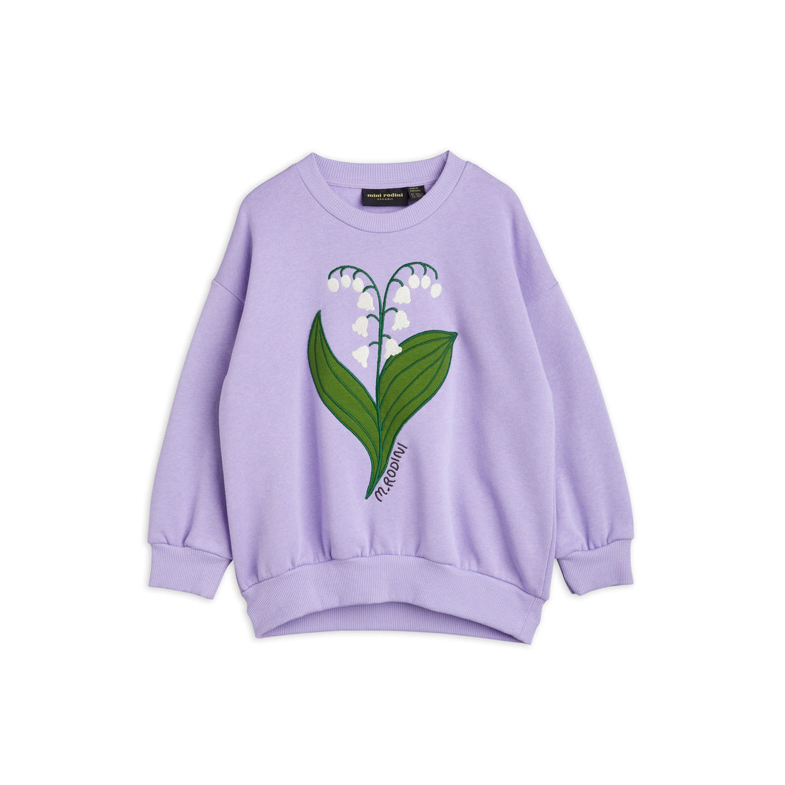 Mini Rodini Purple Lily Of The Valley Emb Sweatshirt
