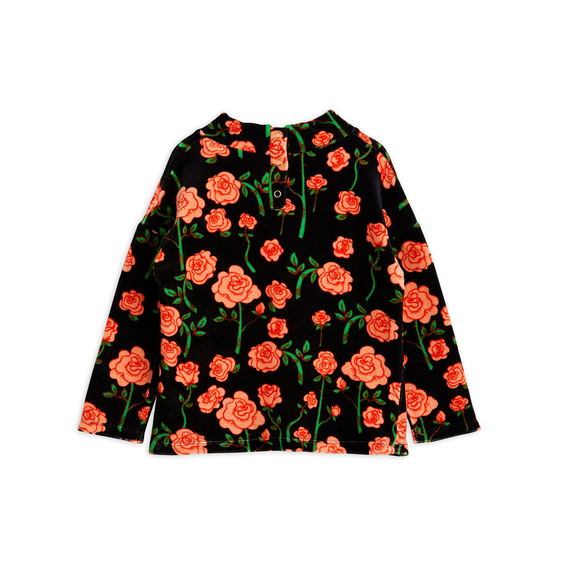 Mini Rodini Black Roses Velour Sweater