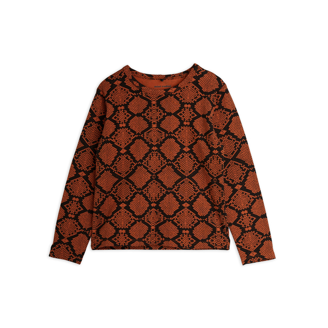 Mini Rodini Brown Snakeskin Ls Tee