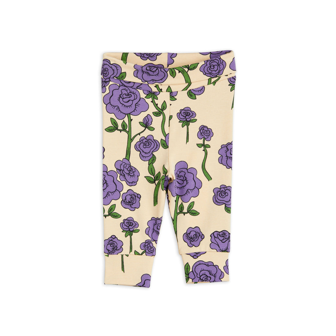 Mini Rodini Purple Roses Aop Nb Leggings