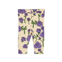 Mini Rodini Purple Roses Aop Nb Leggings