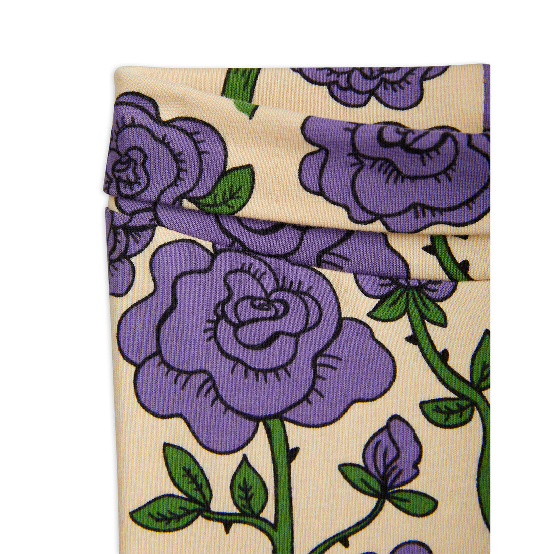 Mini Rodini Purple Roses Aop Nb Leggings