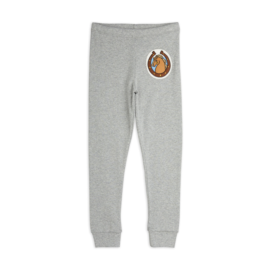Mini Rodini Grey Melange Horses Patch Leggings