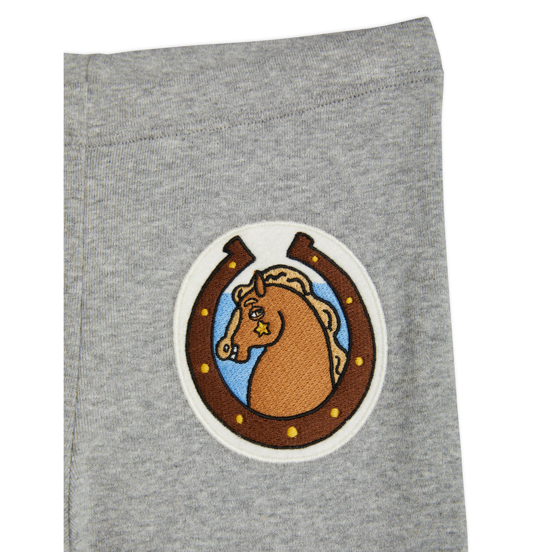 Mini Rodini Grey Melange Horses Patch Leggings