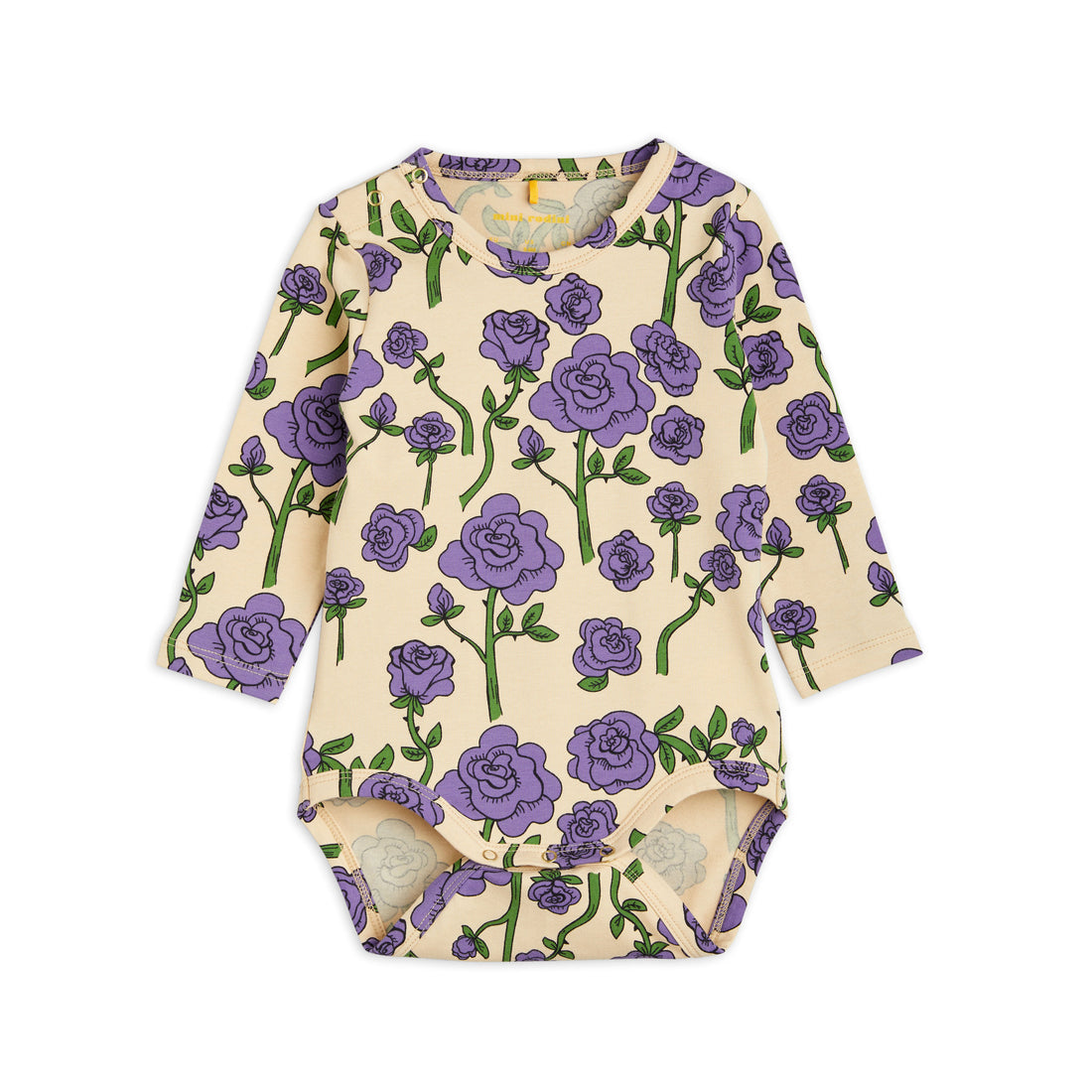 Mini Rodini Purple Roses Aop Ls Body