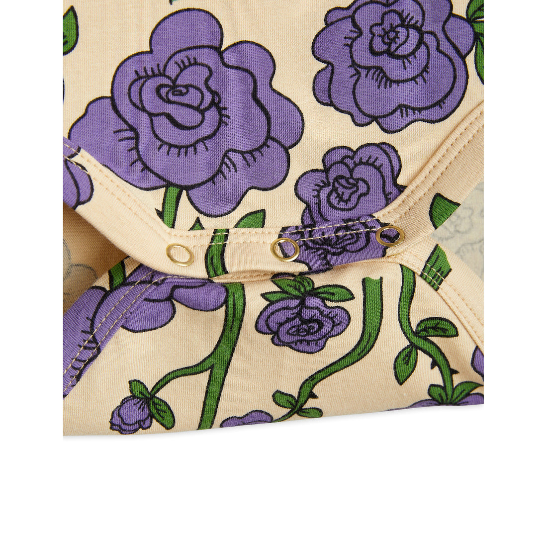 Mini Rodini Purple Roses Aop Ls Body