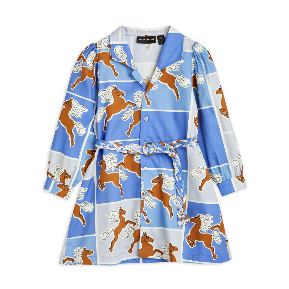 Mini Rodini Blue Horses Woven Dress
